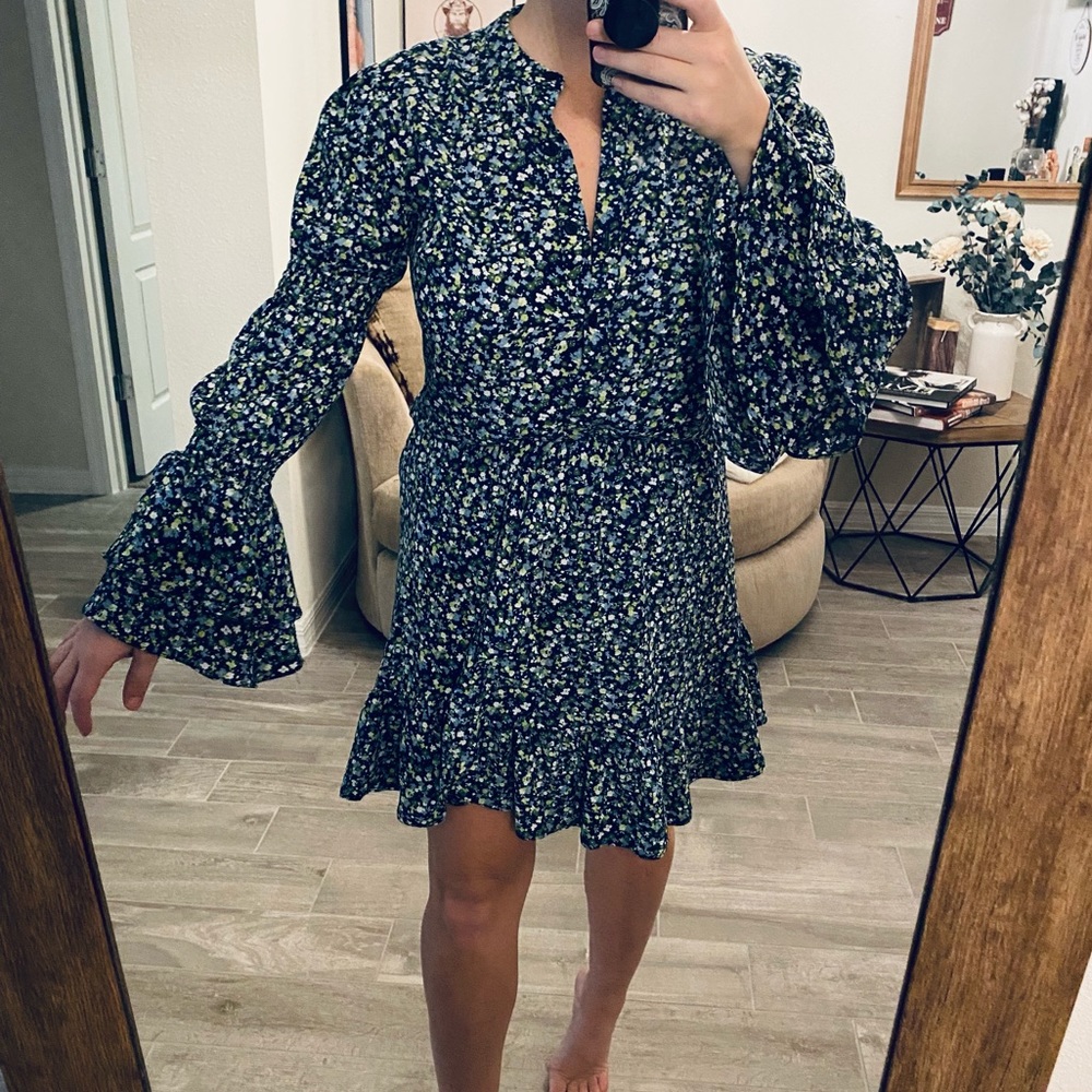 Michael Kors Floral Crepe Skirt & Blouse Set